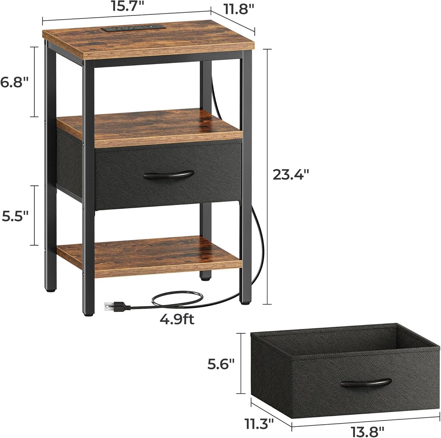 Nightstand with Charging Station
