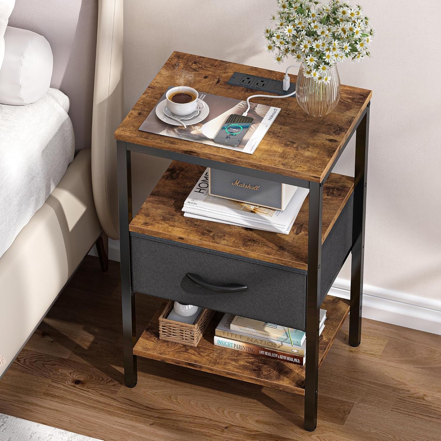 Nightstand with Charging Station