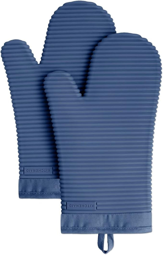 KitchenAid Ribbed Soft Silicone Oven Mitt Set