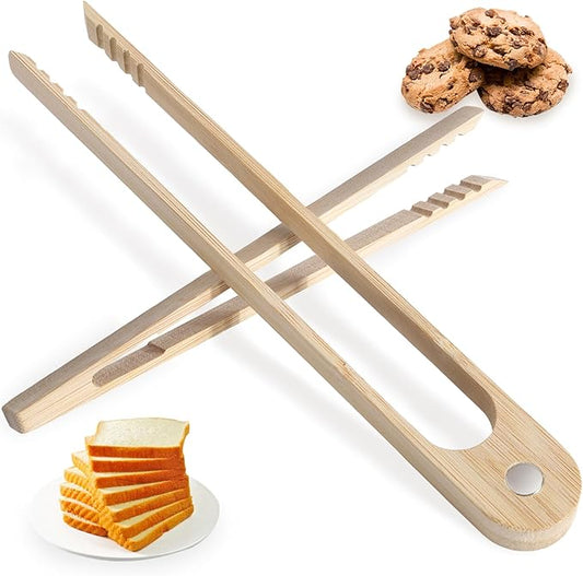 Bamboo Toaster Tongs & Toast Tongs for Cooking