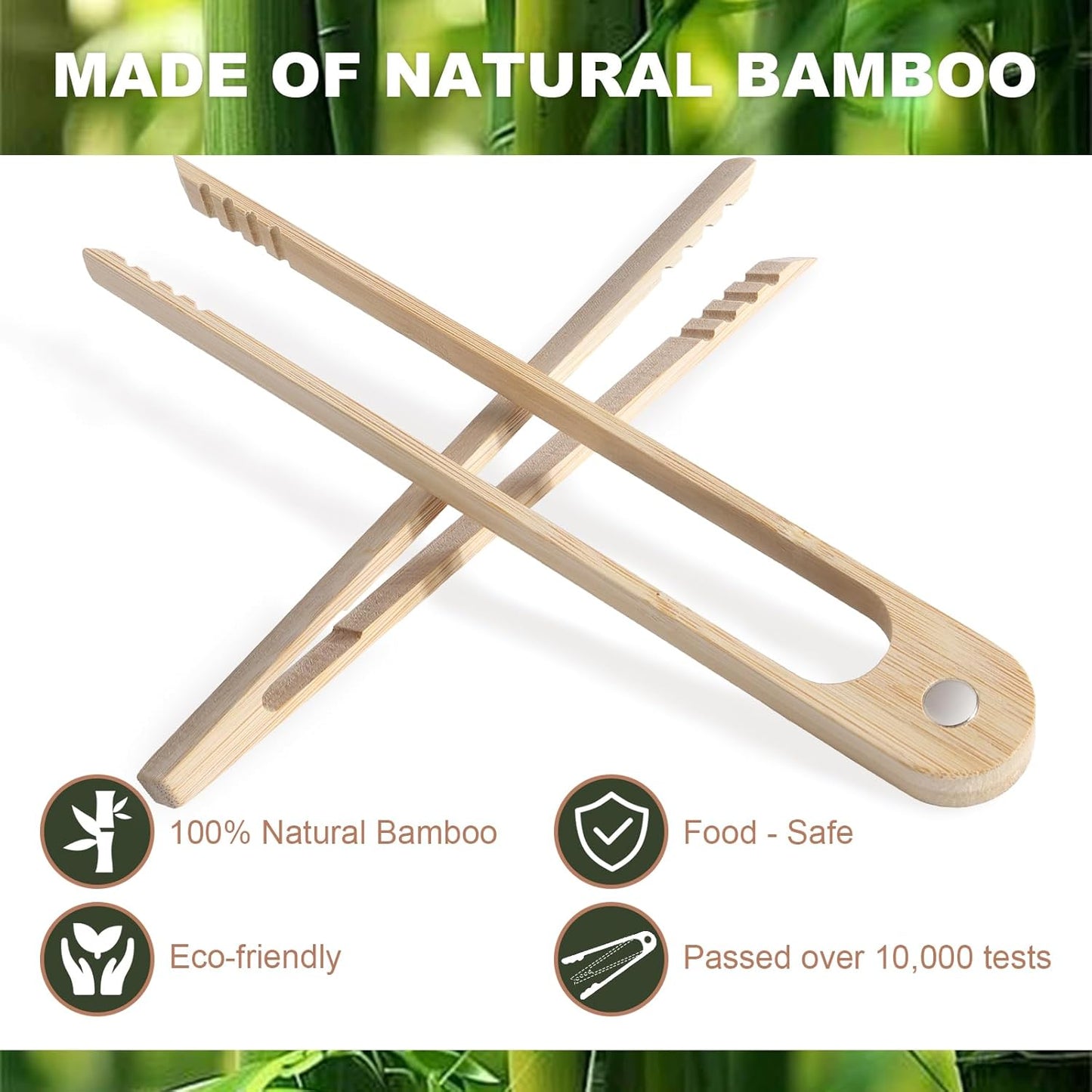 Bamboo Toaster Tongs & Toast Tongs for Cooking